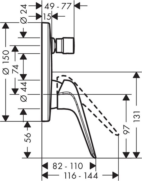 Hansgrohe 71045000S Set HG Novus смеситель для ванны (71045000+01800180) Хром