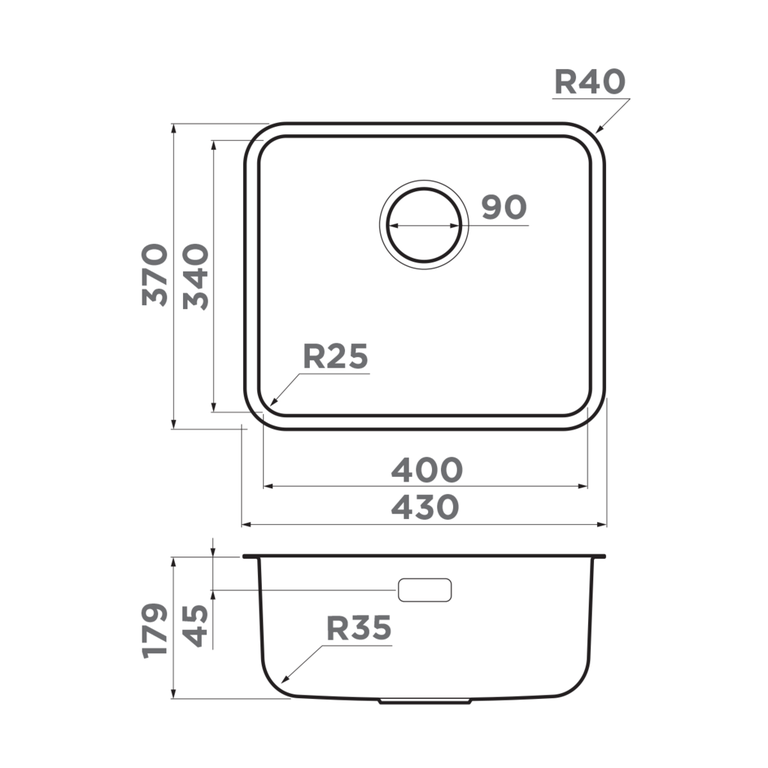 Omoikiri OMI 43-U/I-IN ULTRA MINI + NAGANO-BN комплект мойка кухонная + смеситель 7402.4011