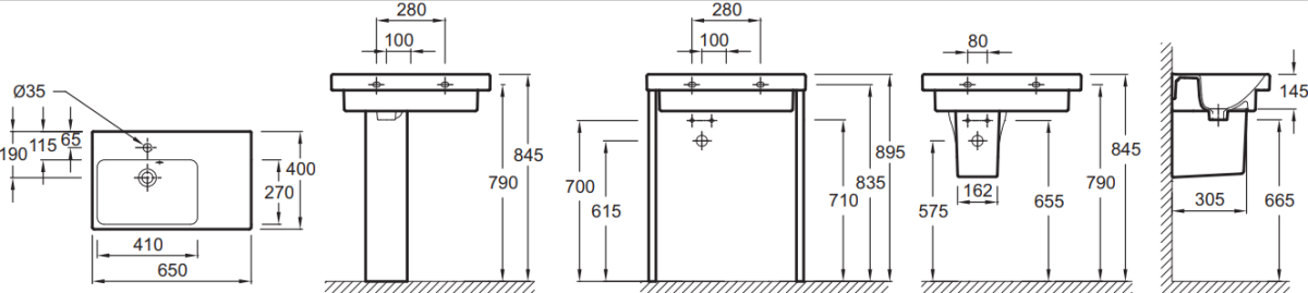 Jacob Delafon Odeon Up E4757G-00 раковина подвесная L 65 см