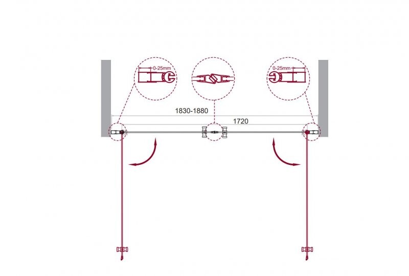 BelBagno душевая дверь ETNA-B-2-190-C-Cr 188х195