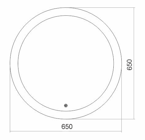 Зеркало AZARIO Перла d650 c подсветкой и диммером, сенсорный выключатель ФР-1534