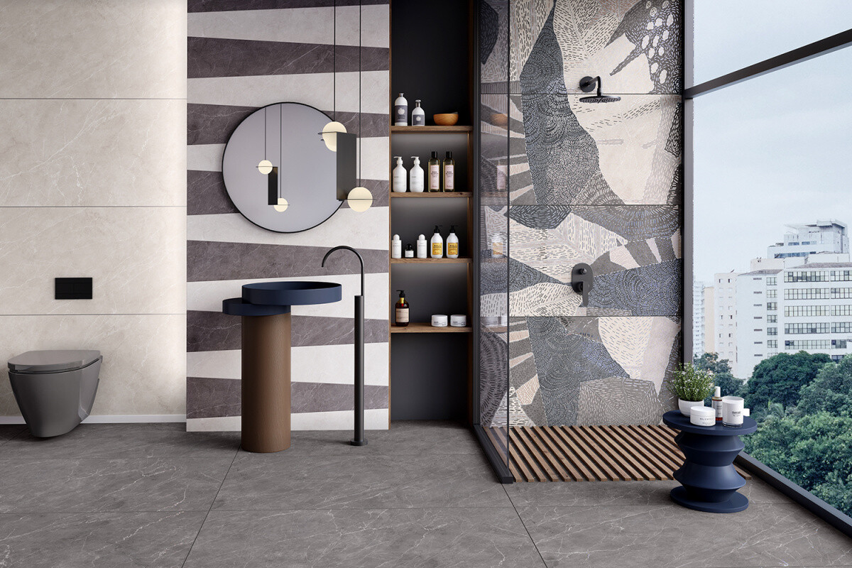 Керамогранит Azario Pyrenees Grey 60x120 Glossy granula P4110821138