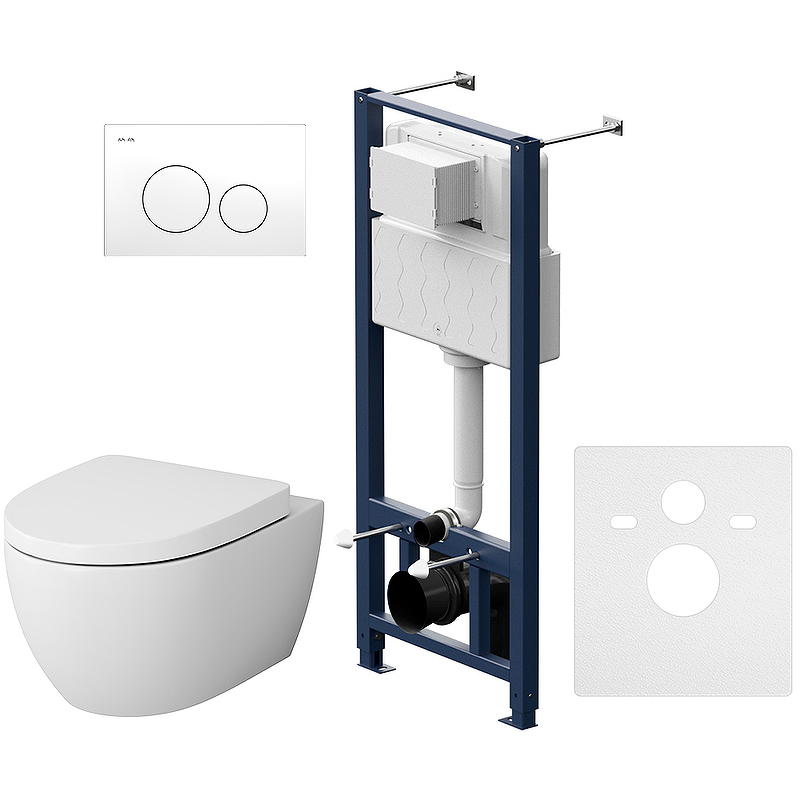 Am.Pm Awe унитаз подвесной с инсталляцией и клавишей смыва IS49001.111738