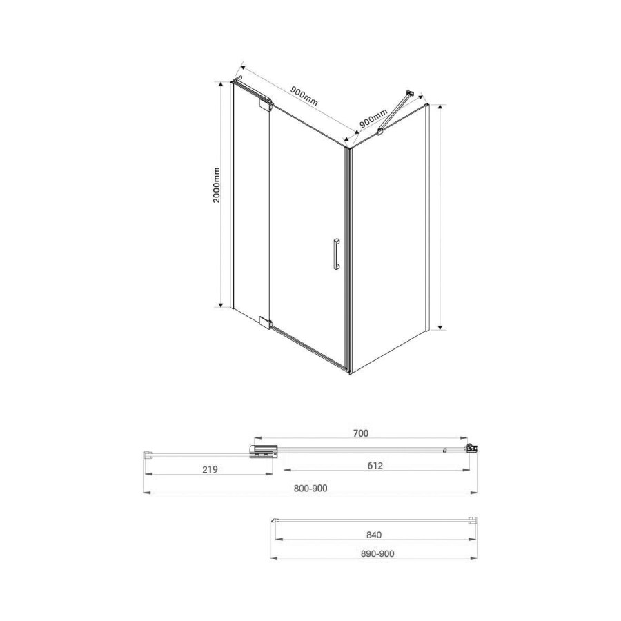Vincea Extra душевой уголок VSR-1E809090CL 80/90×90 хром, стекло прозрачное