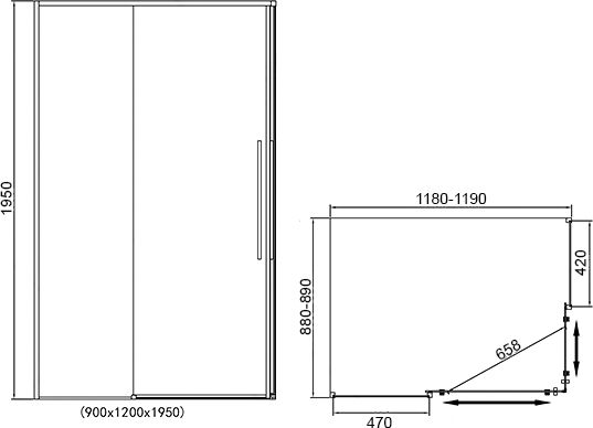RGW Stilvol SV-41B 32324192-14 душевое ограждение 90*120*195
