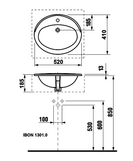 Roca Adora 7327204000 раковина встраиваемая 52 см