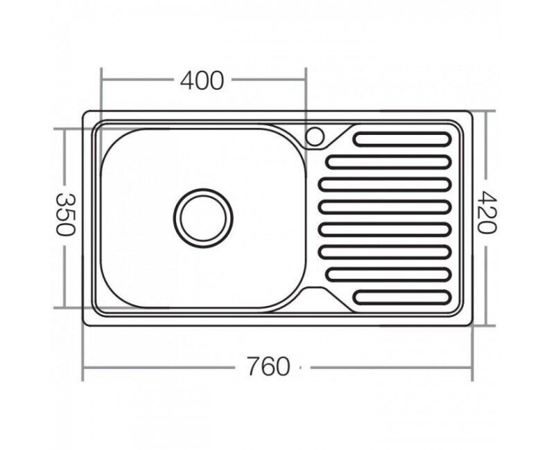 Мойка из нержавеющей стали врезная 76х42 см Zerix Z7642-08-180E ZX0764