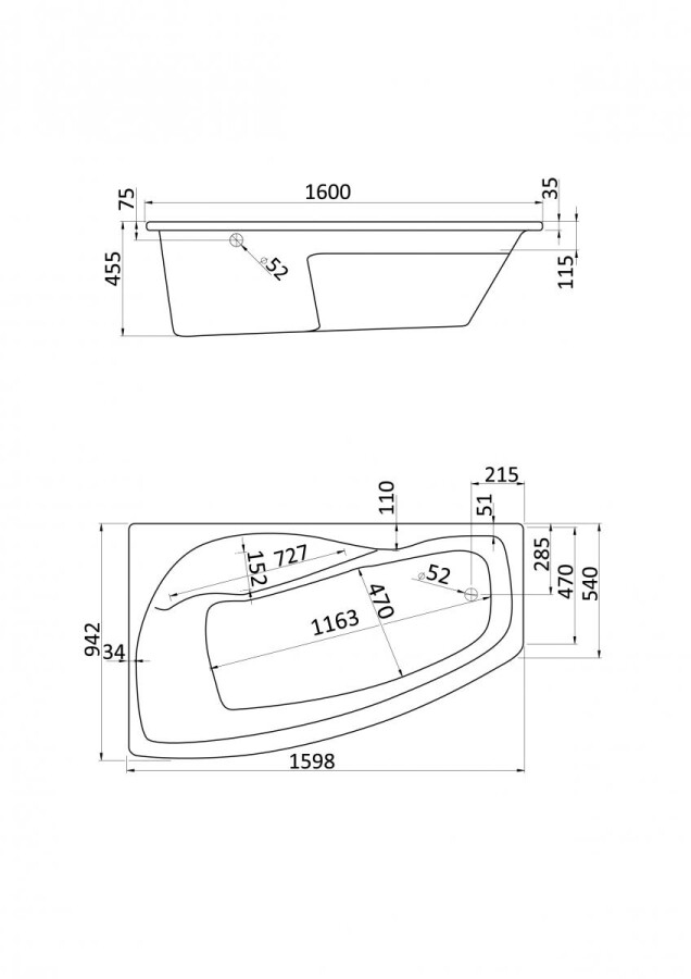 Santek Майорка XL 160*95 L асимметричная 1.WH11.1.991
