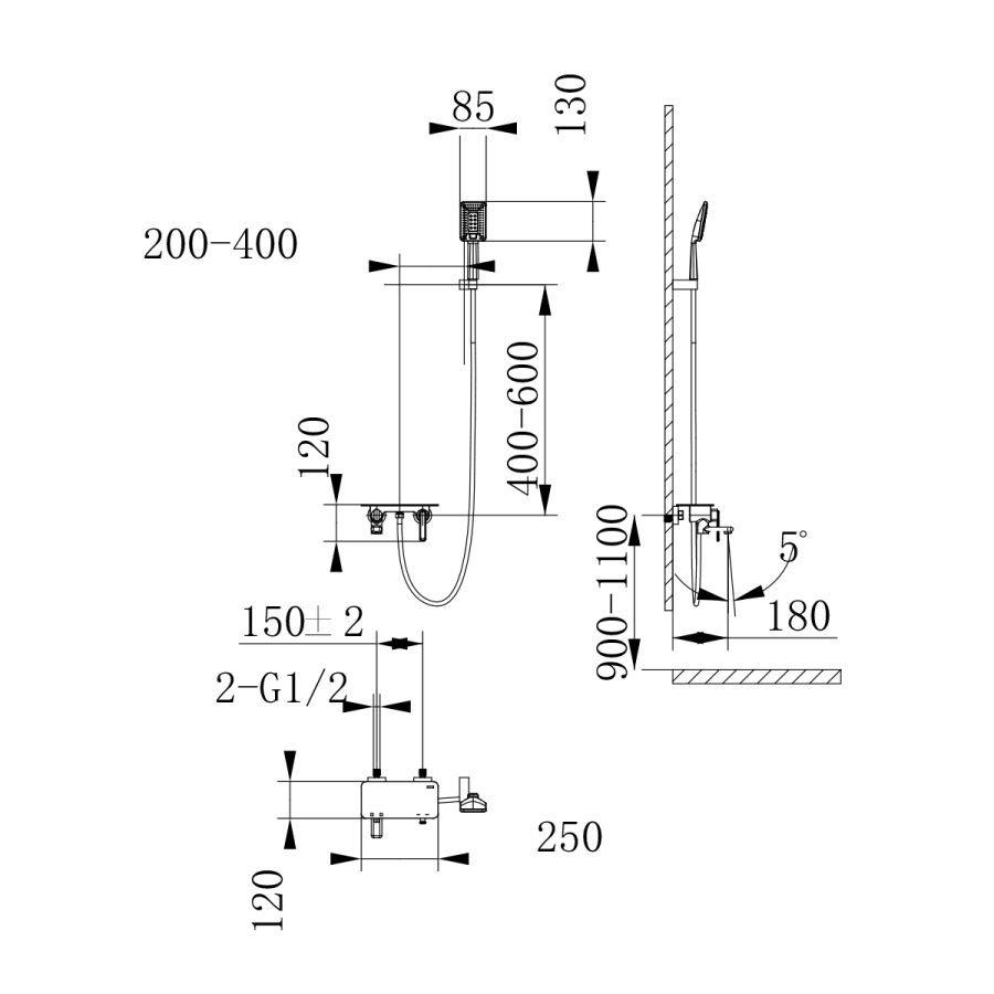 Lemark Mista смеситель для ванны LM6414WG
