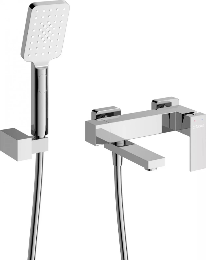Смеситель для ванны и душа в комплекте с ручным душем, шлангом и держателем CEZARES SLIDER-VD-01