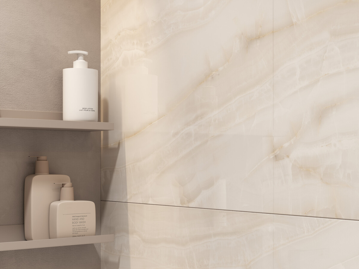 Керамогранит Cersanit Futura тонкий Madeira Onyx полированный бежевый ректификат 60x120 A17129