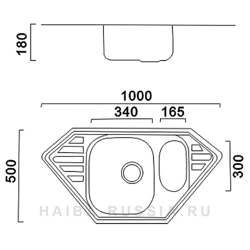 Haiba HB 5100 Мойка для кухни глянец 100х51 см