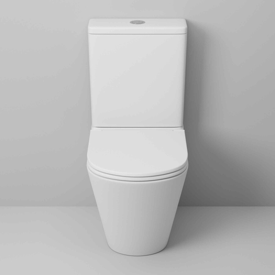 Унитаз напольный Grossman GR-4450SQ (605х380х825) безободковый,белый с тонкой крышкой,микролифт,смыв торнадо,2 места