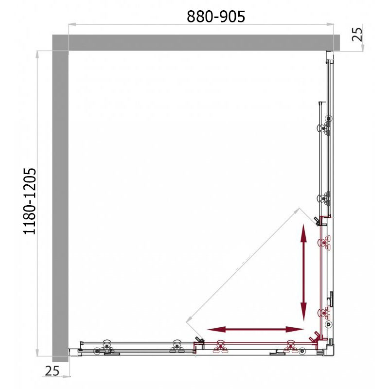 BelBagno SELA-AH-2-120/90-Ch-Cr душевое ограждение 120*90*190