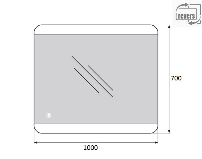 Зеркальное полотно BelBagno 100*70 SPC-CEZ-1000-700-LED-TCH