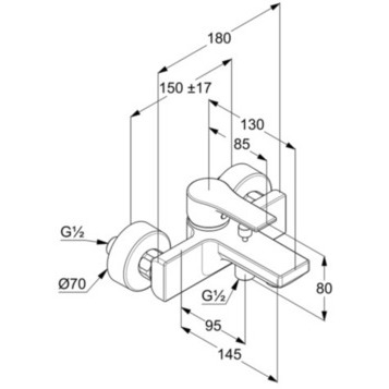 Kludi Zenta SL смеситель для ванны 486700565