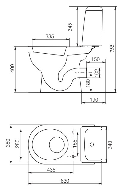 Cersanit Nord N011 U-KO-NR011-3-6-P унитаз напольный
