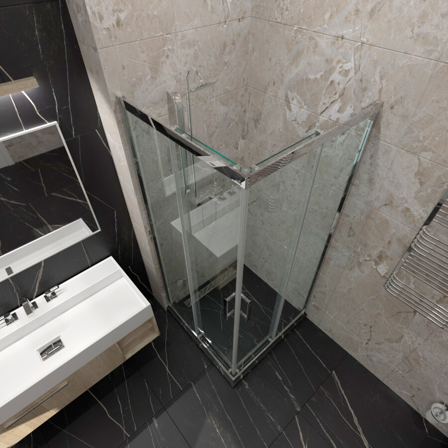 Triton-Pro Душевая ширма Fix 90×90 хром