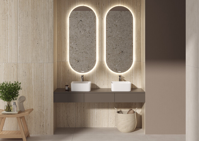 Керамогранит Cersanit Travertino светло-бежевый ректификат 60x120 A17423