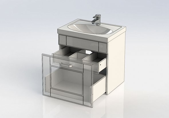 Aquanet Рондо 60 тумба с умывальником подвесная белая 1 ящик