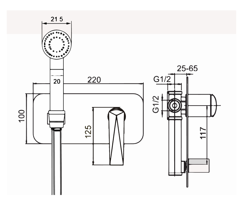 Гигиенический душ со смесителем Boheme Venturo Белый / Хром 377-W