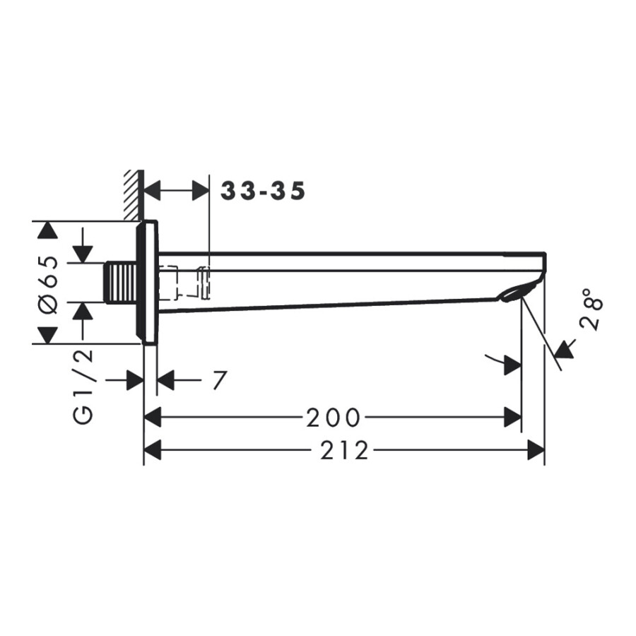 Hansgrohe Rebris E Излив на ванну черный матовый 72431670