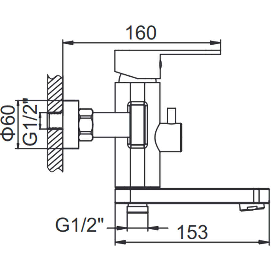 Смеситель для ванны Ledeme L73216 Нержавеющая сталь