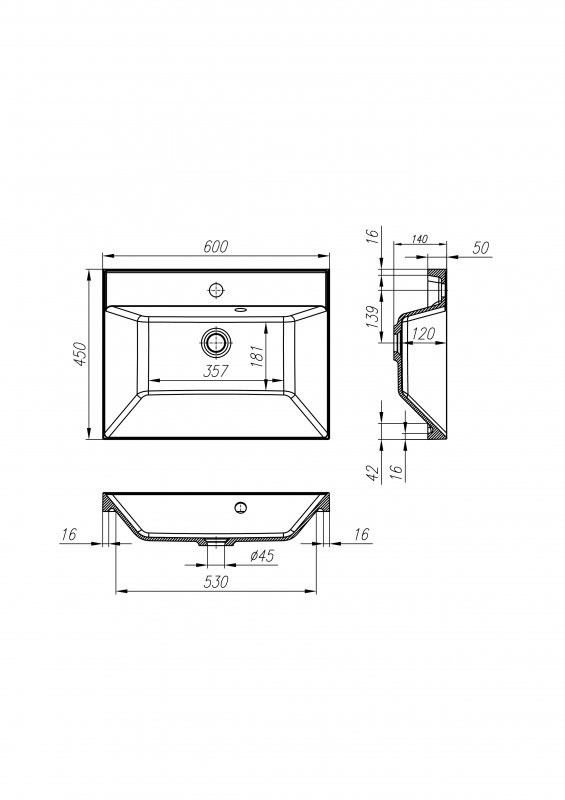 BelBagno AURORA-600-2C-SO-RT тумба с раковиной подвесная