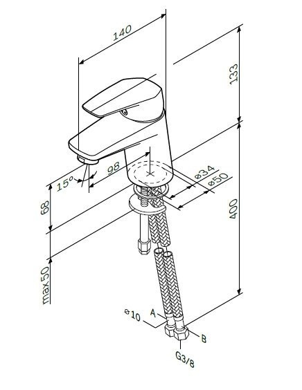 Am.Pm Gem F9002100 смеситель для раковины 35 мм
