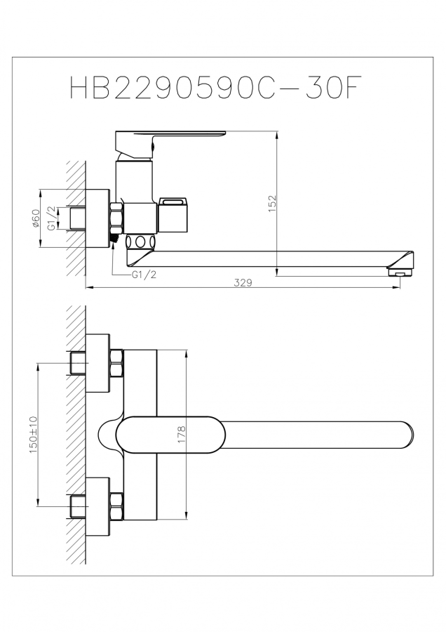 Haiba смеситель для ванны HB22590