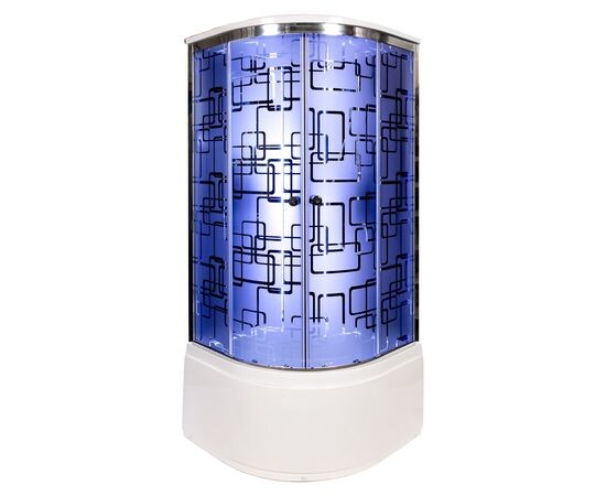 Deto душевая кабина 90х90 BM4590LED+GMBLACK с гидромассажем и подсветкой