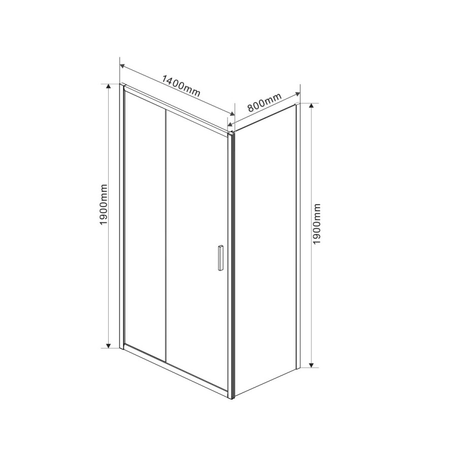 Vincea Garda душевой уголок VSR-1G8014CLB 140х80 черный, стекло прозрачное
