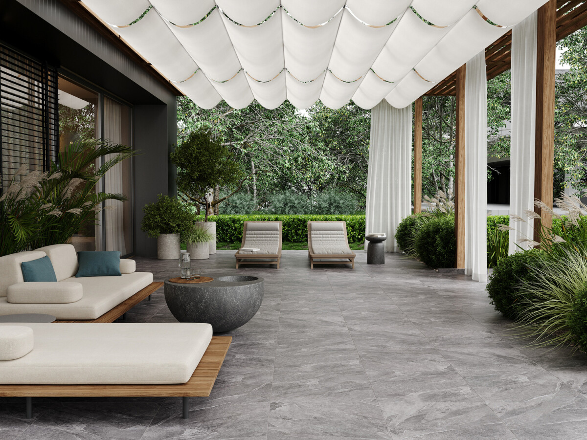 Керамогранит Cersanit Coastline темно-серый ректификат рельеф 59,8x59,8 A17894