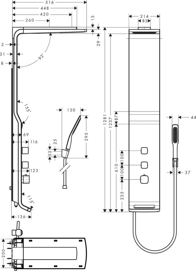Hansgrohe Raindance Lift душевая панель хром 27008000