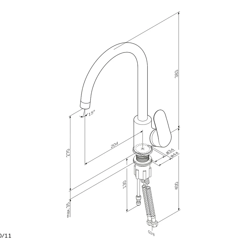 Am.Pm Like смеситель для кухни с диспенсером F8007T11
