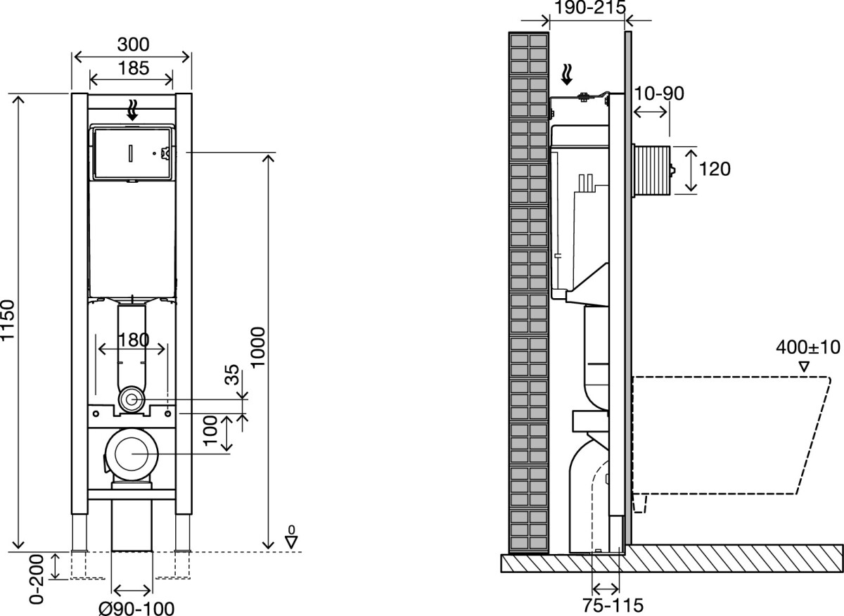 Jacob Delafon E33130RU-NF инсталляция для унитаза 300 мм