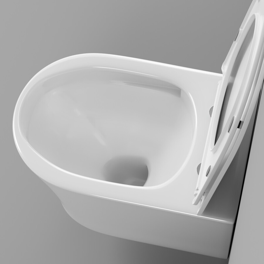 Унитаз подвесной Grossman Thin Rim GR-5604SQ (520х360х355) тонкий ободок,белый с тонкой крышкой,микролифт,смыв торнадо,1 место