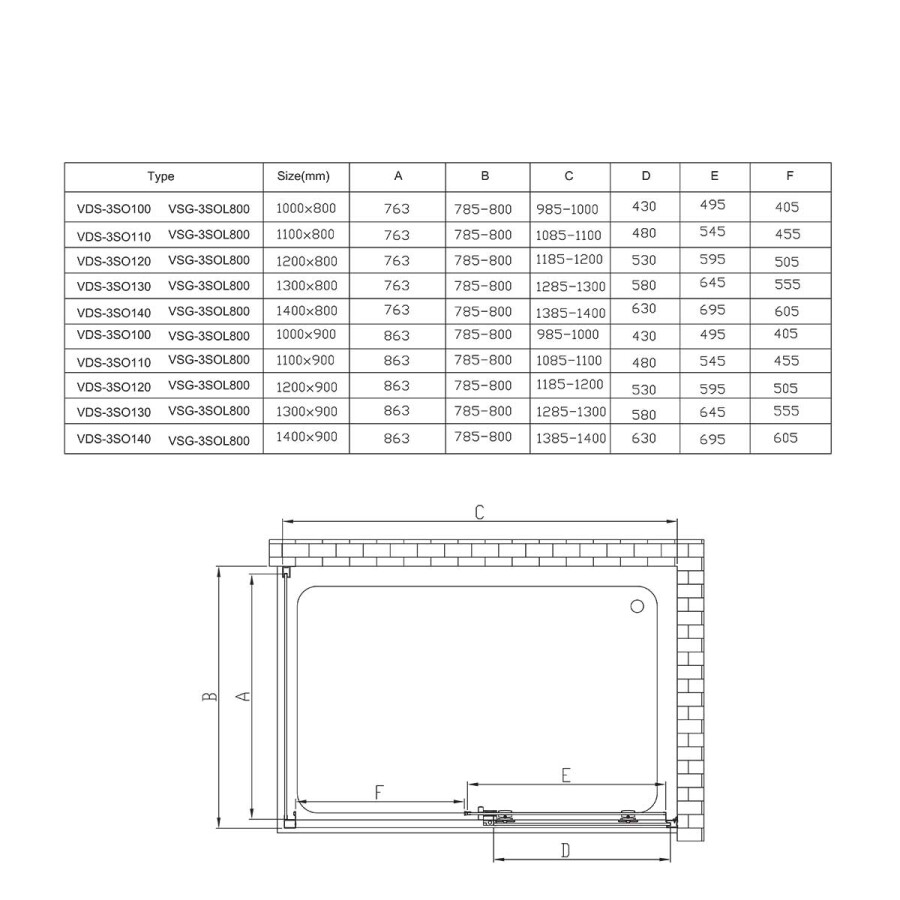 Vincea Soft душевой уголок VSR-3SO8010CL 100х80 хром, стекло прозрачное