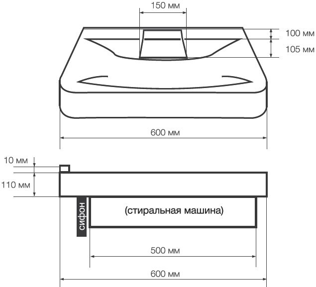 1 Marka Laundry 60*60 раковина над стиральной машиной У71489
