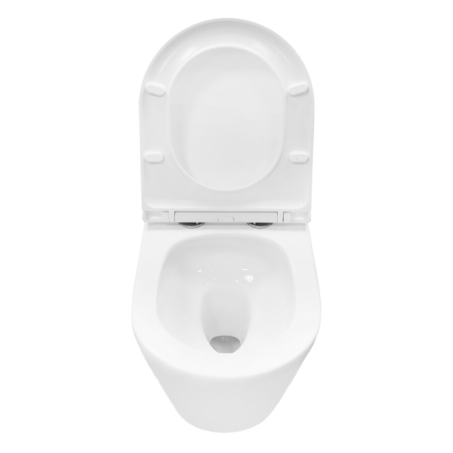 Унитаз подвесной Azario NOVE 360х530х365 безободковый, система смыва "Торнадо", быстросъемное сиденье микролифт AZ-9312T