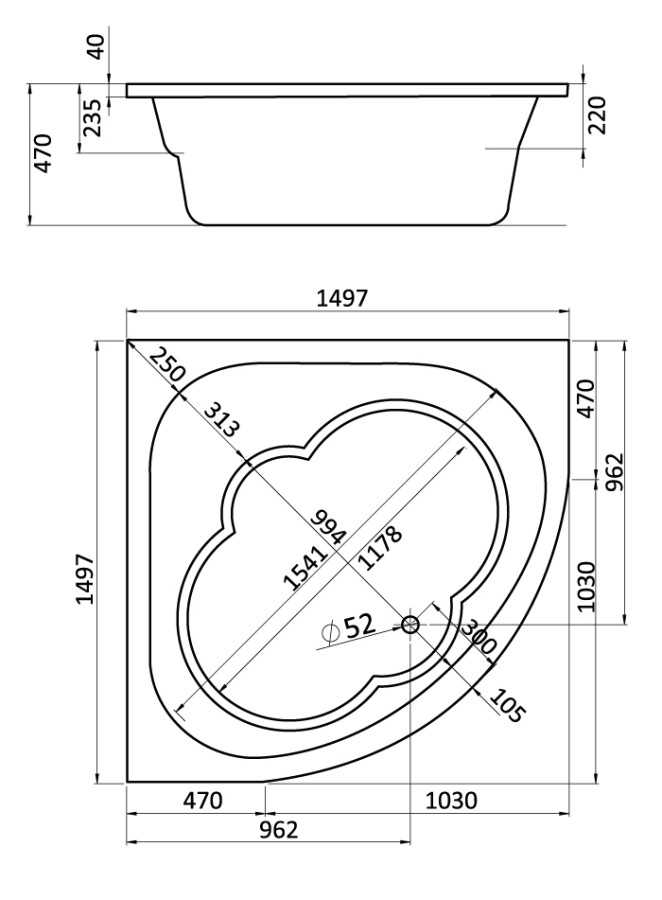 Santek Канны 150*150 ванна акриловая угловая 1.WH11.1.983