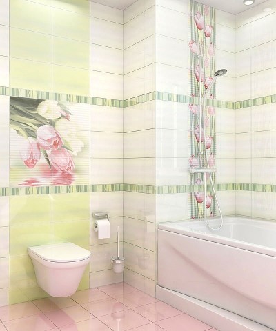 Уралкерамика Акварель 41х41 см плитка напольная розовая