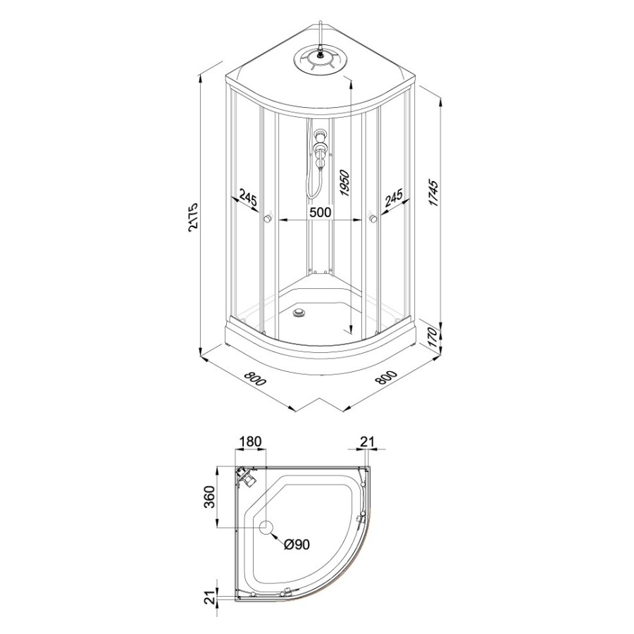 Triton Душевая Кабина Вельвет 80*80 А Щ0000064622