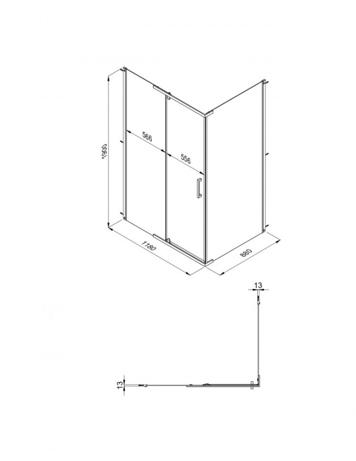 Triton Душевое Ограждение Терра-Хром 120*90 Щ0000072197