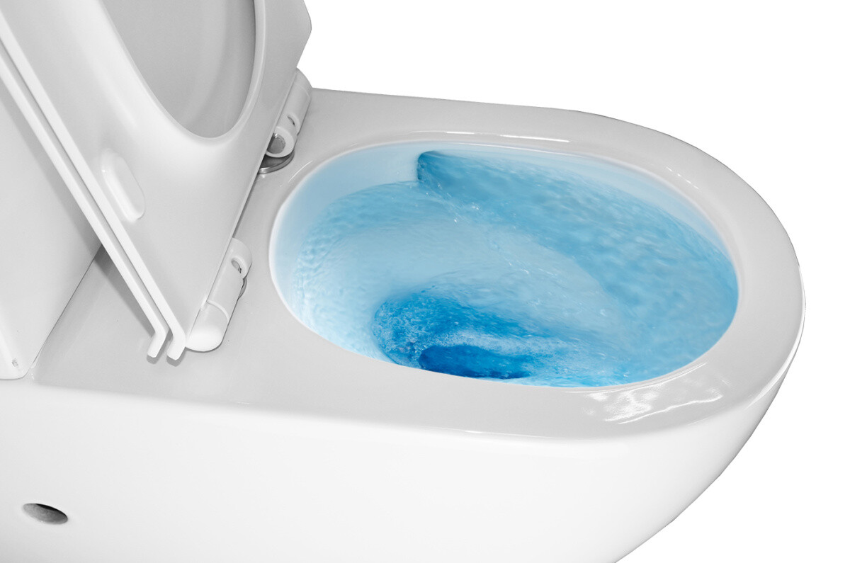 Унитаз-компакт Azario Corsa 630x380x830 напольный, смыв "ТОРНАДО", безободковый с бачком и сиденьем микролифт AZ-2062Т