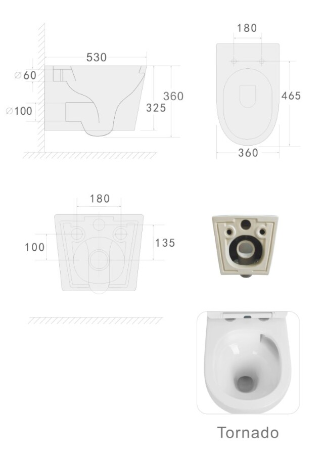 Унитаз подвесной Boheme Avva Черный матовый c крышкой, смыв Торнадо 973-SET-B