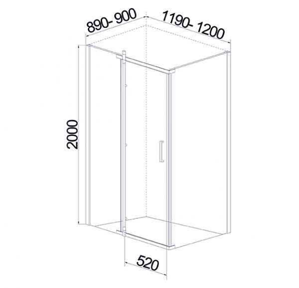 Mirsant Smart Square душевое ограждение 120*90*200 см УТ000031346