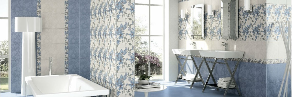 Декор настенный Lasselsberger Натали 25х33 см голубой