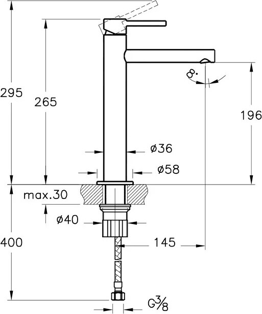 Vitra Origin A4255736 смеситель для раковины 25 мм