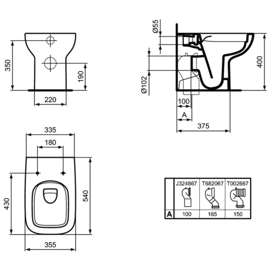 Ideal Standard i.life напольный унитаз с бачком T471901+T473501